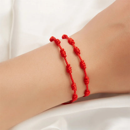 Bracelet Ornament for Luck, Success, Relationship & Protection- 7 Knot Red String Evil Eye